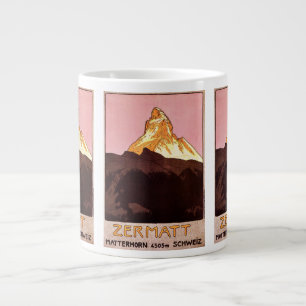 Caneca De Café Grande Viagem Antiga, Montanha Matterhorn, Suíça