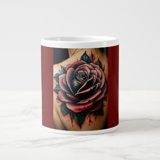 Caneca De Café Grande Viagem cheia de alma: Tattoo Style Rosa Compass Mu