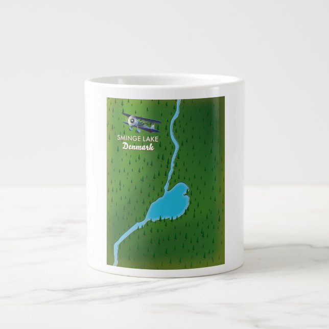 Caneca De Café Grande Viagem do Lago Sminge Dinamarca (Frente)