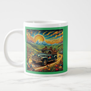 Caneca De Café Grande Viagem na Folk Art
