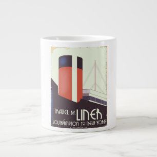 Caneca De Café Grande Viagem por Liner - poster viagens vintage
