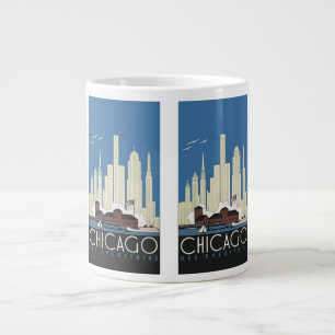 Caneca De Café Grande Viagens Antigas Chicago Tem Tudo Silhueta da Cidad