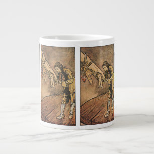 Caneca De Café Grande Viagens de Vintage Gulliver por Arthur Rackham