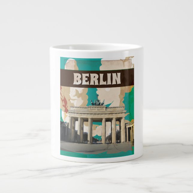 Caneca De Café Grande Viagens vintage de Berlim (Frente)