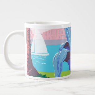 Caneca De Café Grande Viagens vintage de Poster promovendo Porto Rico 2
