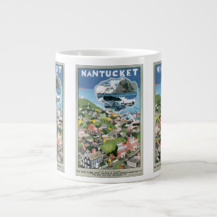 Caneca De Café Grande Viagens vintage, Mapa de Nantucket Island, MÃE