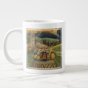 Caneca De Café Grande Viagens vintage Para Abruzzo, Itália.