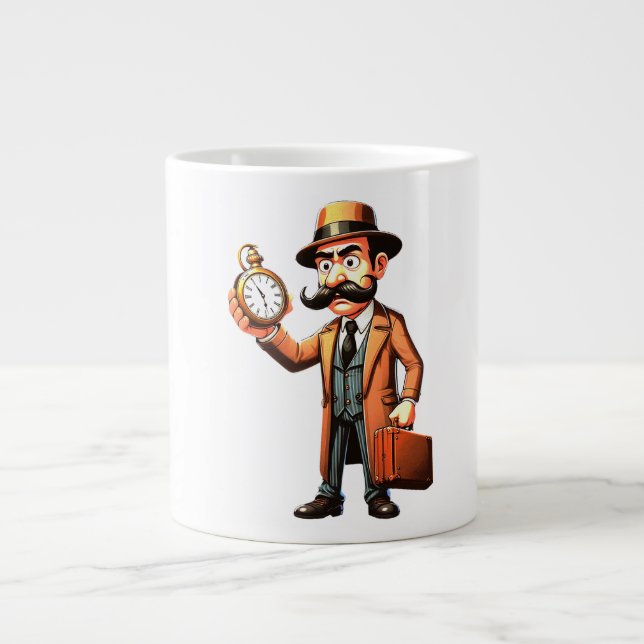 Caneca De Café Grande Viajante de Tempo (Frente)