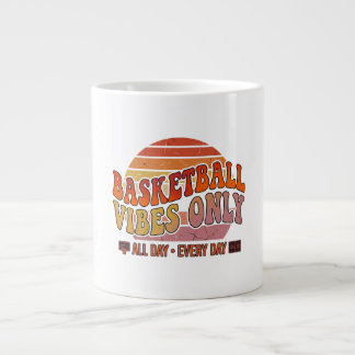 Caneca De Café Grande Vibrações de Basquete Apenas Pôr do Sol Vintage Es