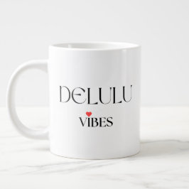 Caneca De Café Grande Vibrações Delulu, Presente de Citação Estética Eng