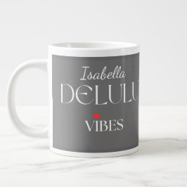 Caneca De Café Grande Vibrações Delulu, Presente Fofo de Garota para o A