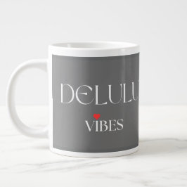 Caneca De Café Grande Vibrações Delulu, Presente Girlycore Fofo para o A