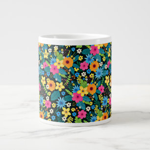 Caneca De Café Grande Vibrantes Flores Ditsy Padrão Floral Design-43785