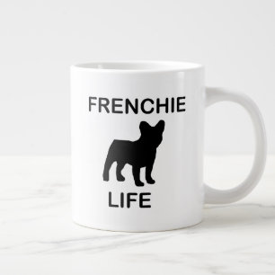 Caneca De Café Grande vida frenchida com silhouette french buldog