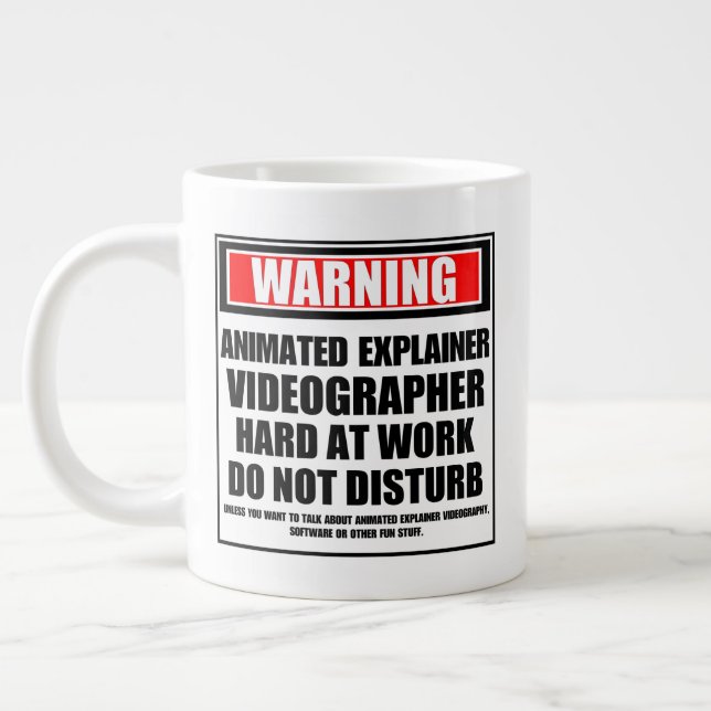 Caneca De Café Grande Videógrafo Animado do Explorador (Esquerda)