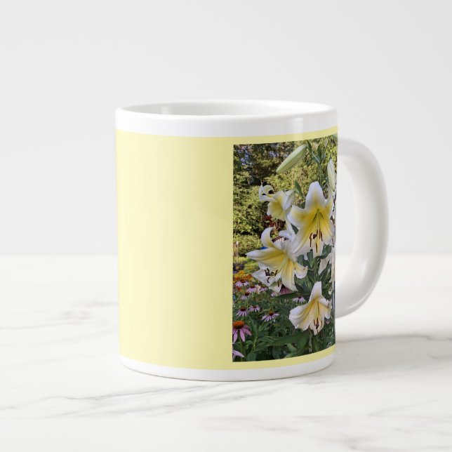 Caneca De Café Grande Vidro Amarelo Lilly (Frente Esquerda)