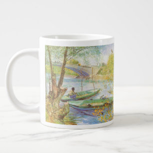 Caneca De Café Grande Vincent van Gogh, Pesca em Primavera, Pont de Clic