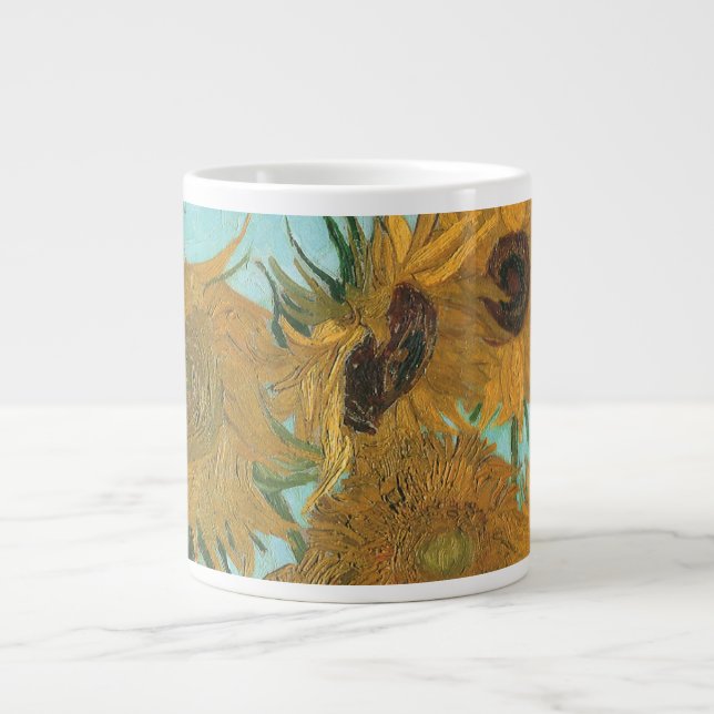 Caneca De Café Grande Vincent van Gogh - Vaso com Doze Girassóis (Frente)