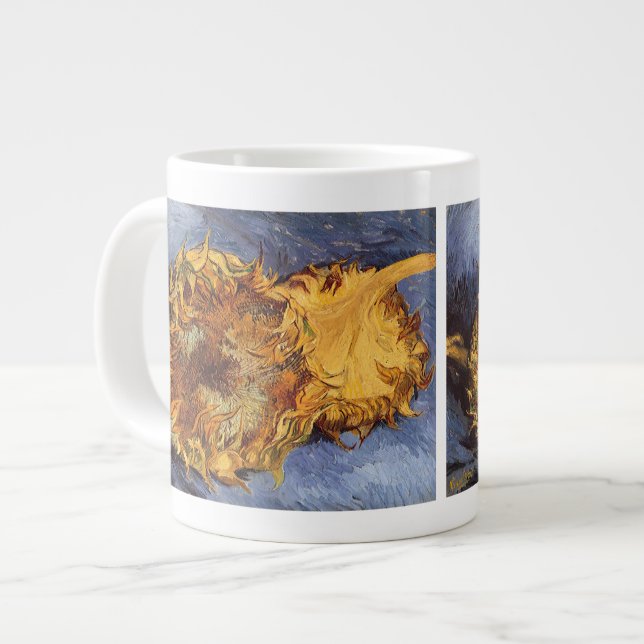 Caneca De Café Grande Vincent van Gogh - Vida Estática: Dois Girassóis C (Frente Esquerda)