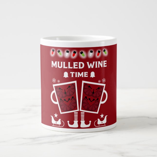 Caneca De Café Grande Vinho tinto enregelado de Natal Glühwein (Frente)