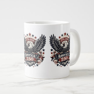 Caneca De Café Grande Vintage América 250 Águia Careca 1776-2026 Patriót