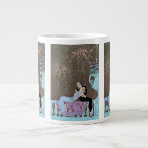 Caneca De Café Grande Vintage Art Deco Fireworks Le Feu, George Barbier