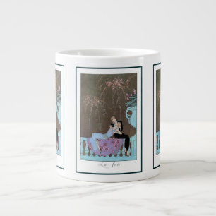 Caneca De Café Grande Vintage Art Deco Fireworks Le Feu, George Barbier