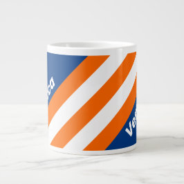 Caneca De Café Grande Vintage Big City Stripes with Name