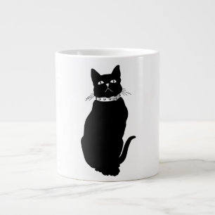 Caneca De Café Grande Vintage Black Cat Mug