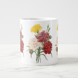 Caneca De Café Grande Vintage Carnations Dianthus Garden Flowers Redupli