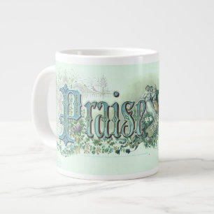 Caneca De Café Grande Vintage Christian Art Mint Green