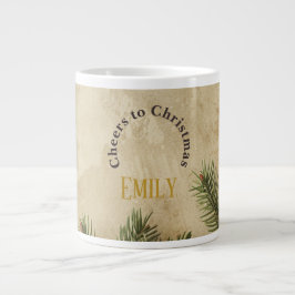 Caneca De Café Grande Vintage Christmas Mug – Classic Red & Green Cup