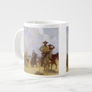Caneca De Café Grande Vintage Cowboys, The Parkman Outfit pelo NC Wyeth