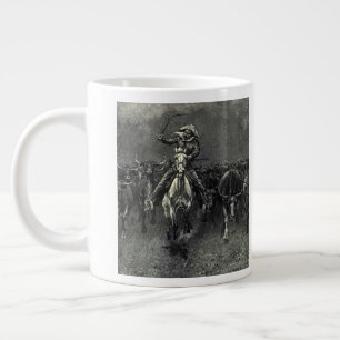 Caneca De Café Grande Vintage Cowboys, um Stampede de Frederic Remington