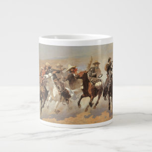 Caneca De Café Grande Vintage Cowboys, Um Traço Para A Madeira em Remin