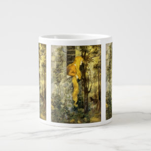 Caneca De Café Grande Vintage Fairy Tale, Rapunzel com Cabelo Longo