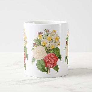 Caneca De Café Grande Vintage Floral Camelia Daffodil Flowers por Redout