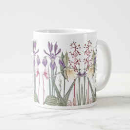 Caneca De Café Grande Vintage Flores De Íris Grandes Mug