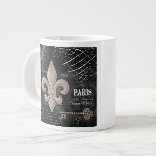 Caneca De Café Grande vintage french fleur de lis