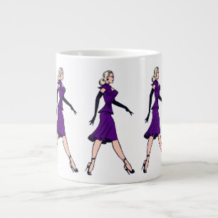 Caneca De Café Grande Vintage Glamor Girl, Retro Blonar Secretary