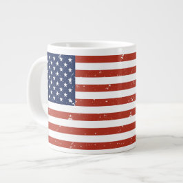 Caneca De Café Grande Vintage Grunge Style American Flag Jumbo Mug