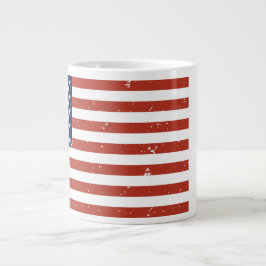Caneca De Café Grande Vintage Grunge Style American Flag Jumbo Mug