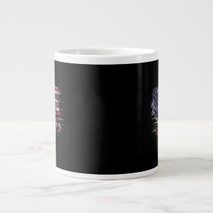 Caneca De Café Grande Vintage Motorcycle USA Flag Retro Biker, Motorcycl