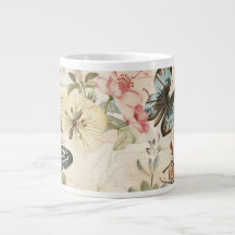 Vintage Multiborboletas e flores