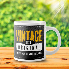 Caneca De Café Grande Vintage Original Couro Preto Ano de Nascimento