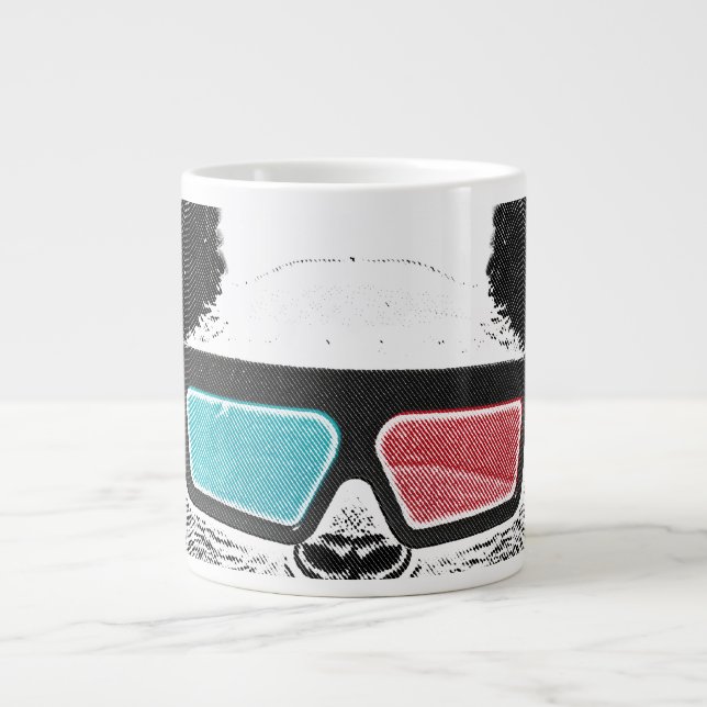 Caneca De Café Grande Vintage panda 3-D (Frente)