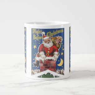 Caneca De Café Grande Vintage Papai Noel, Esta Noite Antes Do Natal