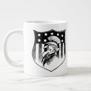 Caneca De Café Grande Vintage Patriotic Tio Sam e Bandeira Americana