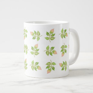 Caneca De Café Grande Vintage Pink Rosebuds Jumbo Size Mug