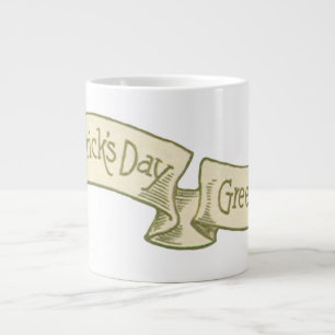 Caneca De Café Grande Vintage Rua, saudações de dia de Patrick, Banner d